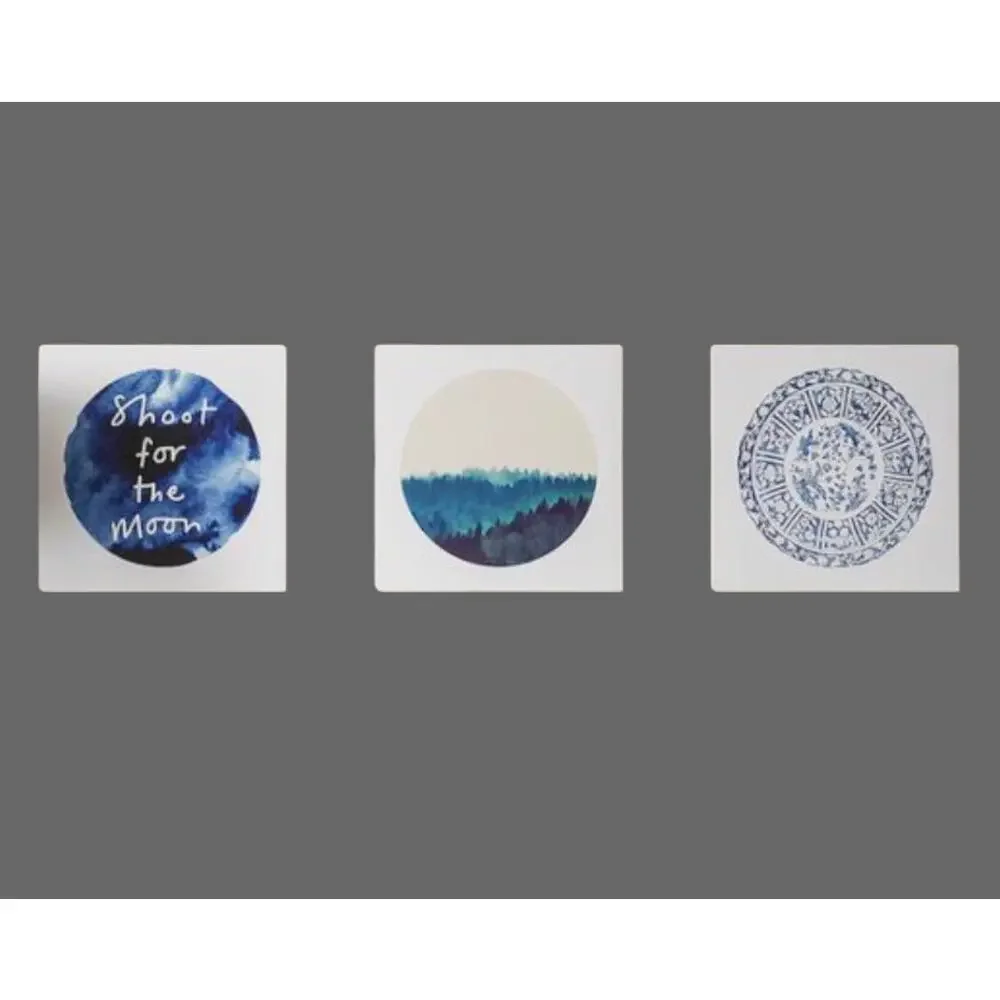 Ikea Canvas Wall Art Blue Moon 3pc Shoot For The Moon White Decor Trio 16